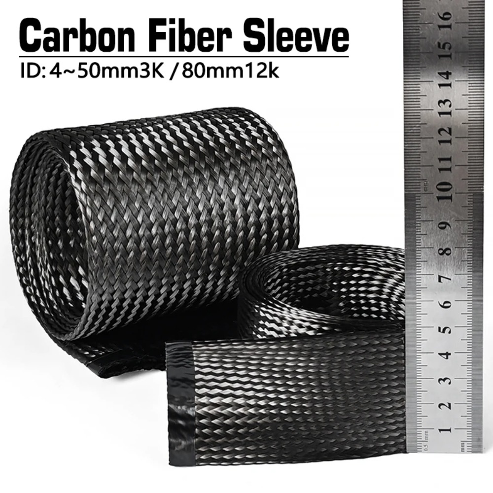 Cable Sleeve Braided - 1M Carbon Fiber Cable Sleeve Braid