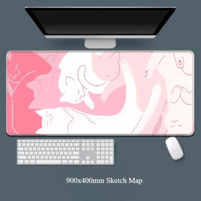 Kawaii Pink Cat Large Mouse Pa - Gaming Accessories Very 리뷰 및 가격