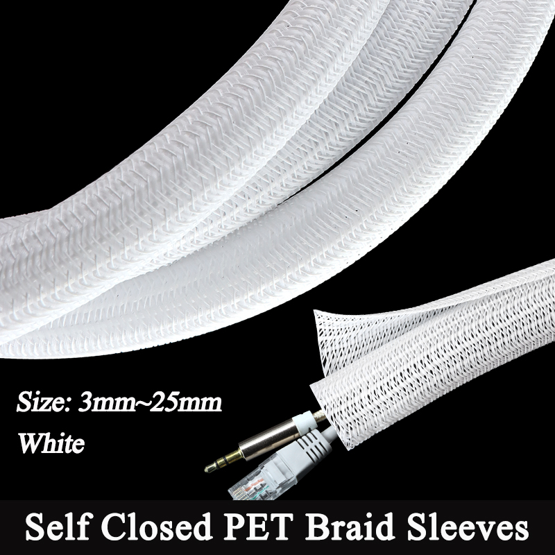 White Self-Closed Cable Sleeve - Cable Sleeve Braided 리뷰 및 가격