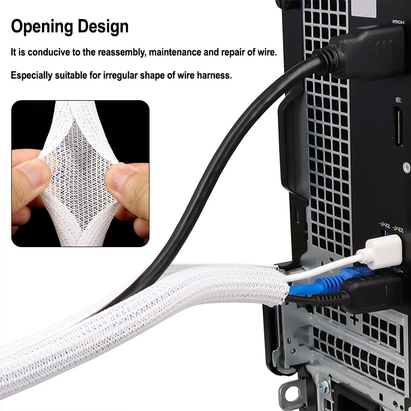 White Self-Closed Cable Sleeve - Cable Sleeve Braided 리뷰 및 가격