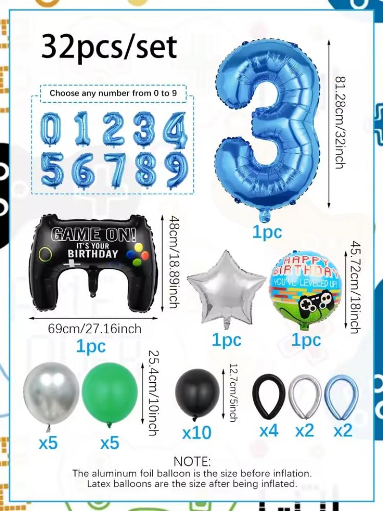 32PCS Game Theme Birthday Numb - Gaming Accessories Boys 리뷰 및 가격