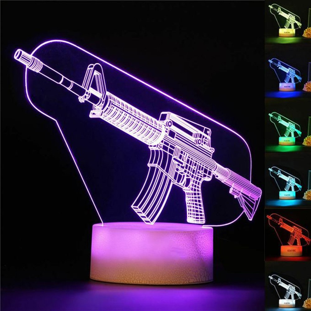 Game Rifle 3d Led Night Light  - Gaming Accessories Boys 리뷰 및 가격