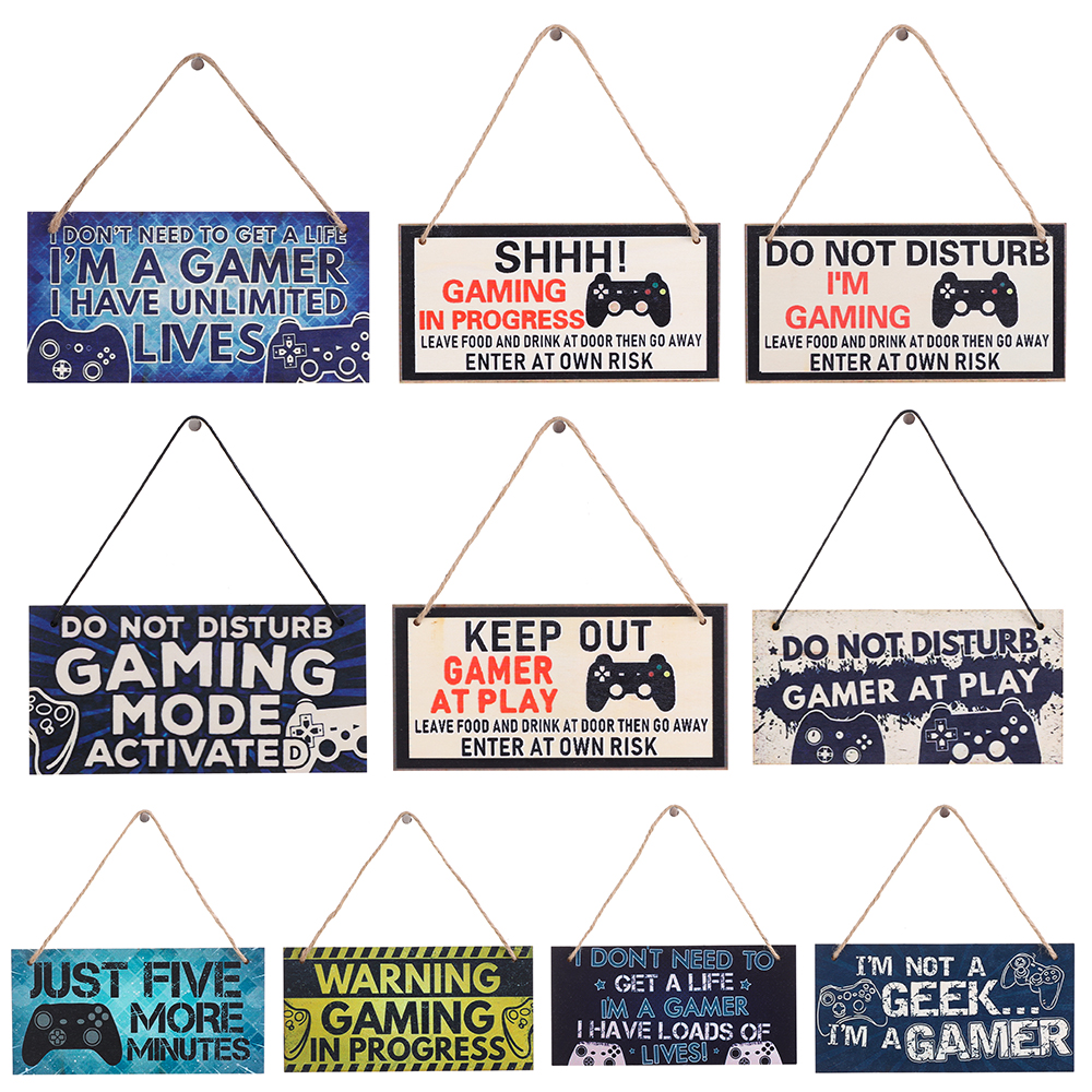 1PC Gaming Room Sign Wood Plaq - Gaming Accessories Boys 리뷰 및 가격